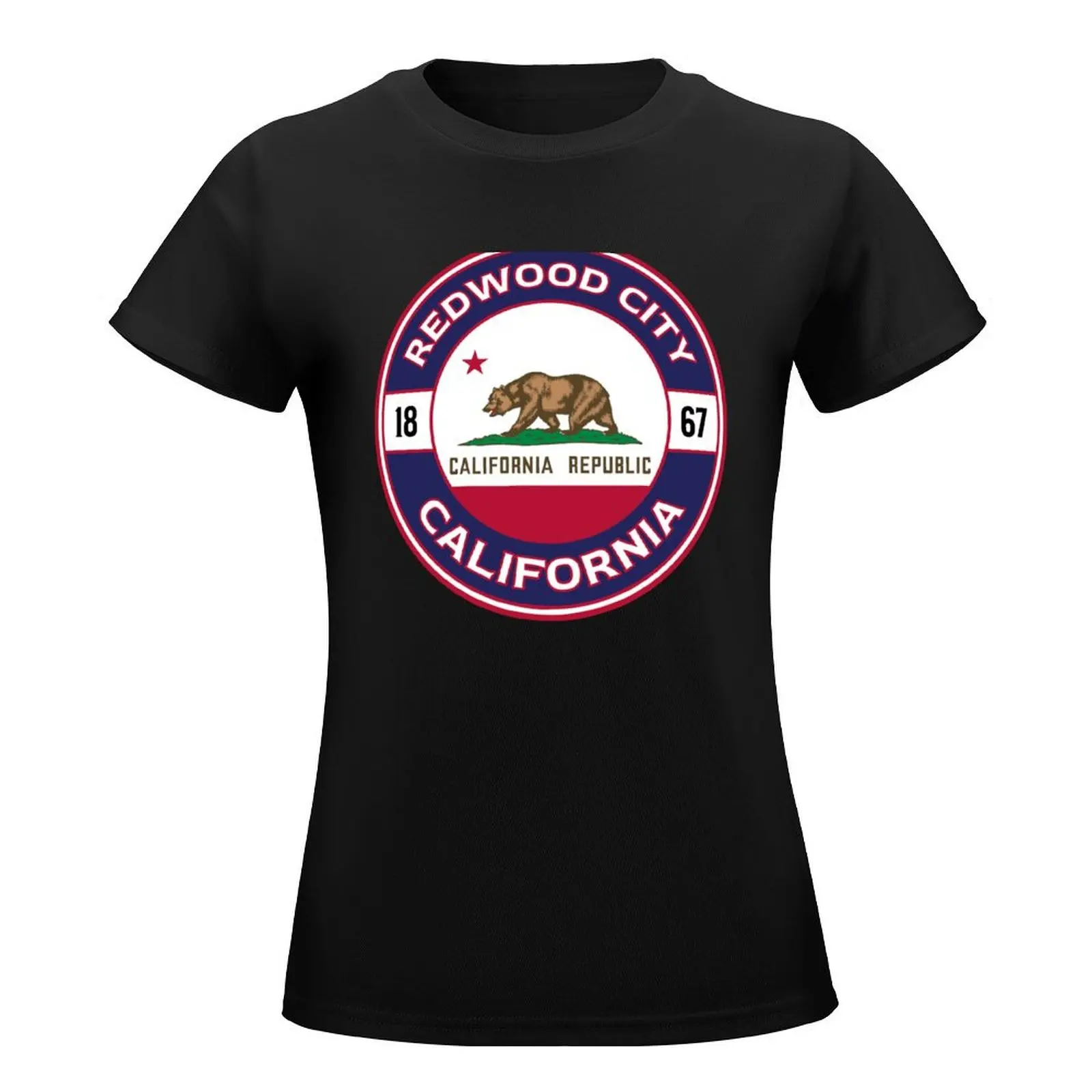 Redwood City CA T-Shirt kawaii clothes customizeds graphics Women's summer blouses 2024