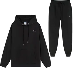 Winter Hoodie Sets Men Fashion Fleece Red Hoodies Black Brand Pants Casual Jogger Suit Tracksuit Sweatshirt Woman Pullover