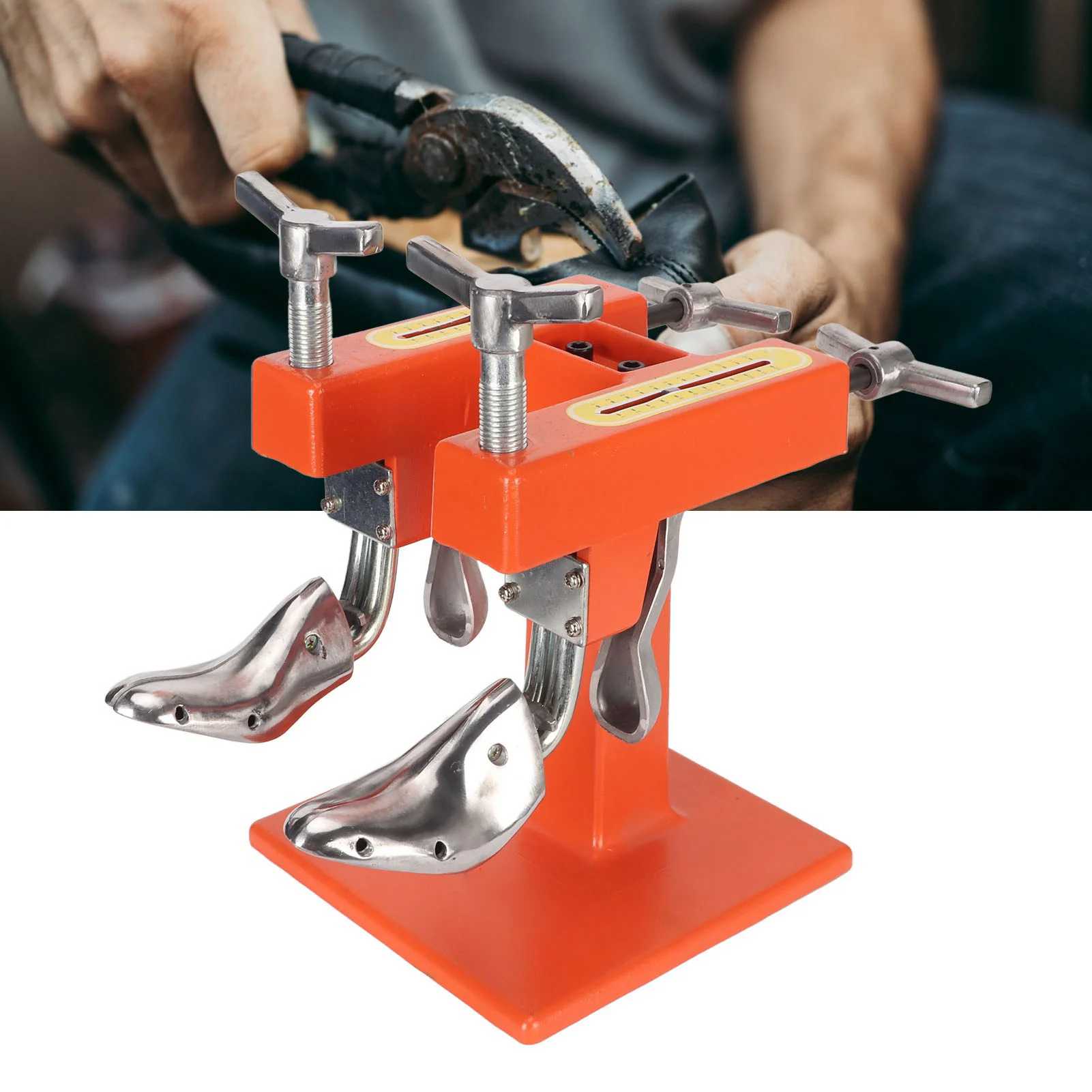 

Машина для растяжки обуви с двумя головками, регулируемой шириной и длиной, алюминиевая, с весами