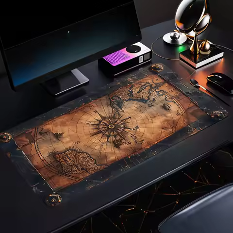 Vintage Nautical Map Large Mouse Pad Rubber Non-Slip Desk Mat Gaming Mousepad Desk Gadgets Computer Table Gaming Mat Playmat