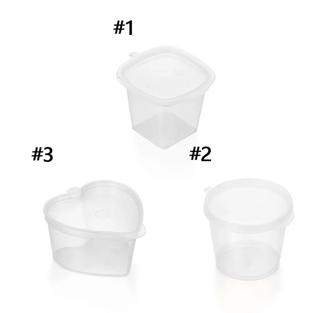 25Pcs Small Plastic Hinged Lids Palette Sauce Cup Pigment Paint Box Food Containers
