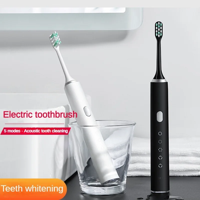 Sonic Electric Toothbrush Rechargeable Black and White Pink Adult Man Woman Soft Medium Bristles Dental Tooth Whitening Vibrator