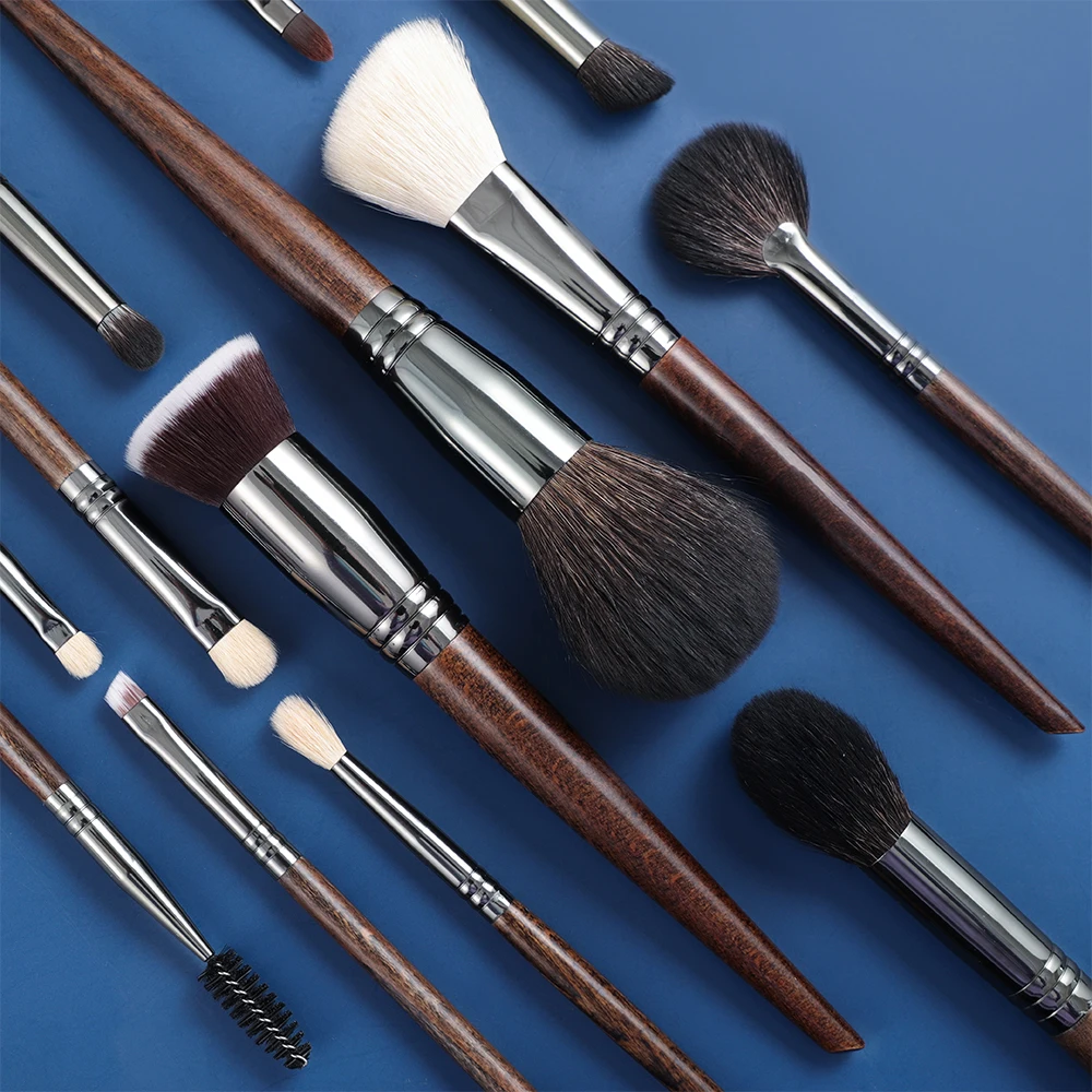 OVW Makeup Brushes 12PCS Premium Natural Big Powder Concealer Eyeshadow Eyeliner Blending Highlight Brush Set maquillaje