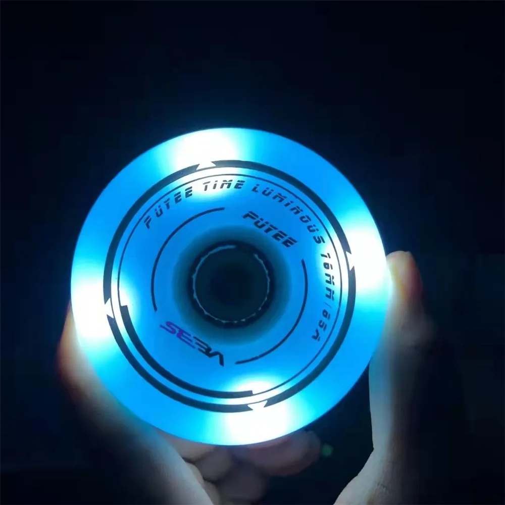4pcs Original SEBA PUYEE LED Shine Inline Skating Wheel 72 76 80 Roller Skates Tires Thick PU Meat 4 Beads Flash Rodas 608 85A