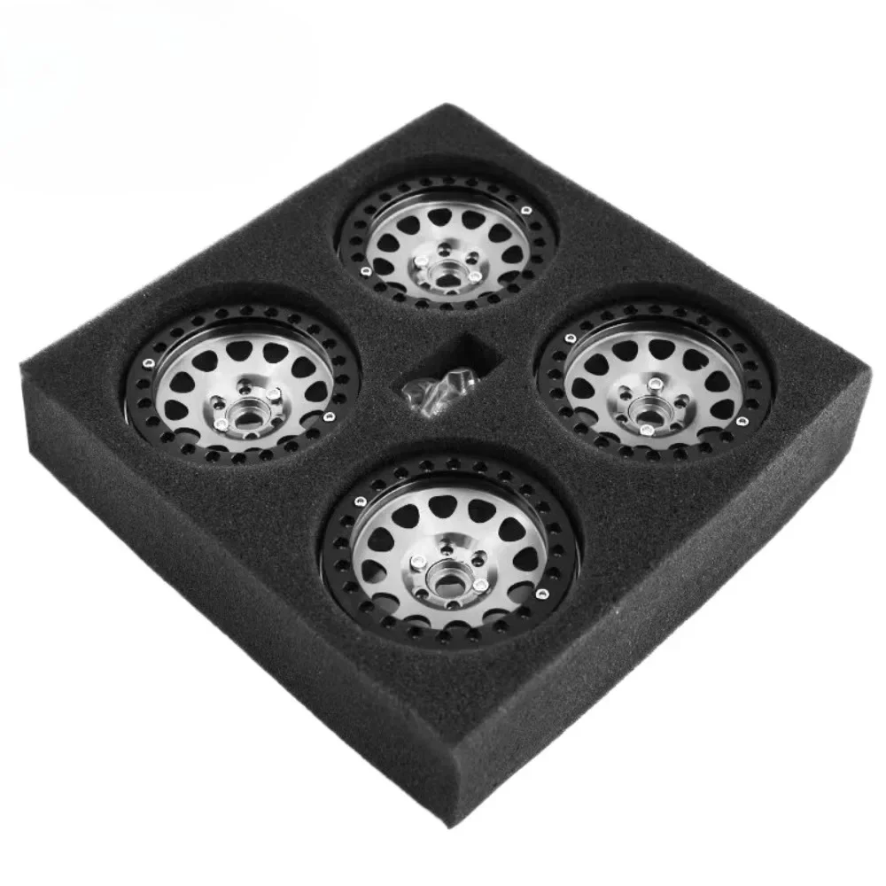 4pcs 2.2 Inch Aluminum Alloy Beadlock Wheel Rim Hub Suit for 1:10 RC Crawler Axial SCX10 SCX10 II TRX4 RC4WD D90