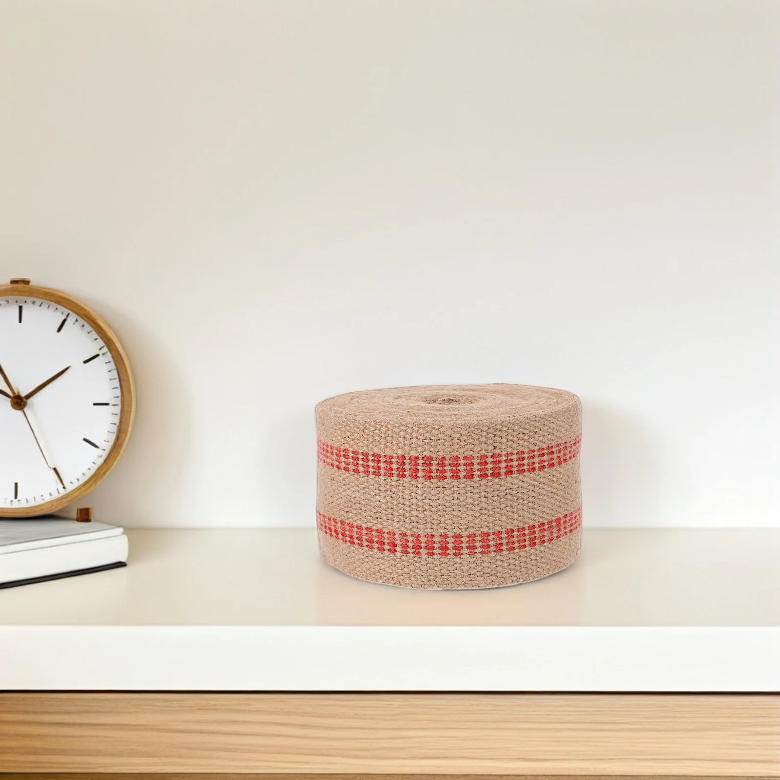 

1 Roll 10M Wide Red Striped Jute Webbing Tape For Chair Repair Furniture Restoration Craft Making Diy Projects Packaging Garden