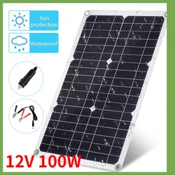 Solar PanelProfessional 100W 12V  Panel Kit Single/Dual USB Port Off Grid Monocrystalline Module with 30A Charge Controller