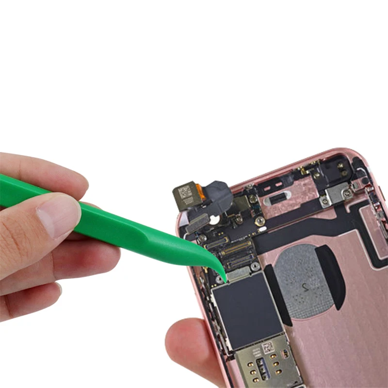 Herramienta de reparación de 3 piezas, palanca de plástico para desmontaje de pantalla móvil, carcasa, combinación verde/negro