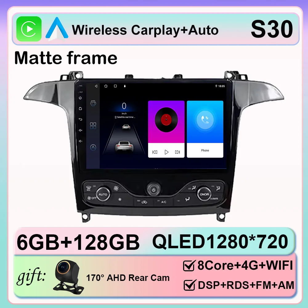 Android 16 Autoradio Voor Ford S Max S-MAX 2006-2015 Voor Ford Galaxy 2014 Carplay Multimedia Video speler navigatie GPS Geen 2din