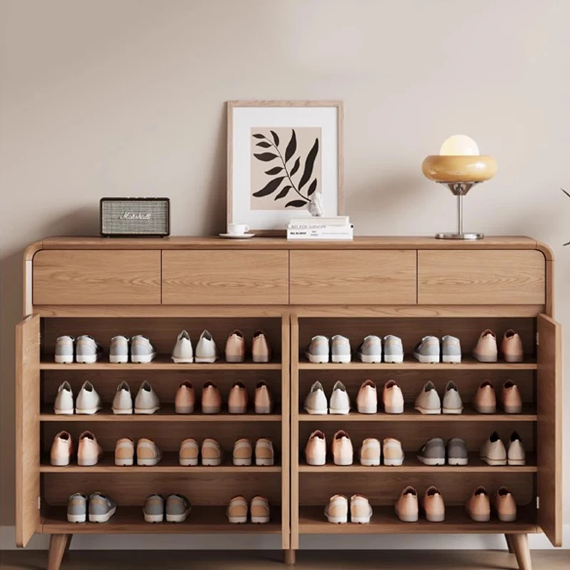 رف أحذية تخزين خشبي مصمم إيطالي بسيط صندوق عمودي رف أحذية منظم غرفة النوم أثاث صانعي الأحذية Gabinete #4