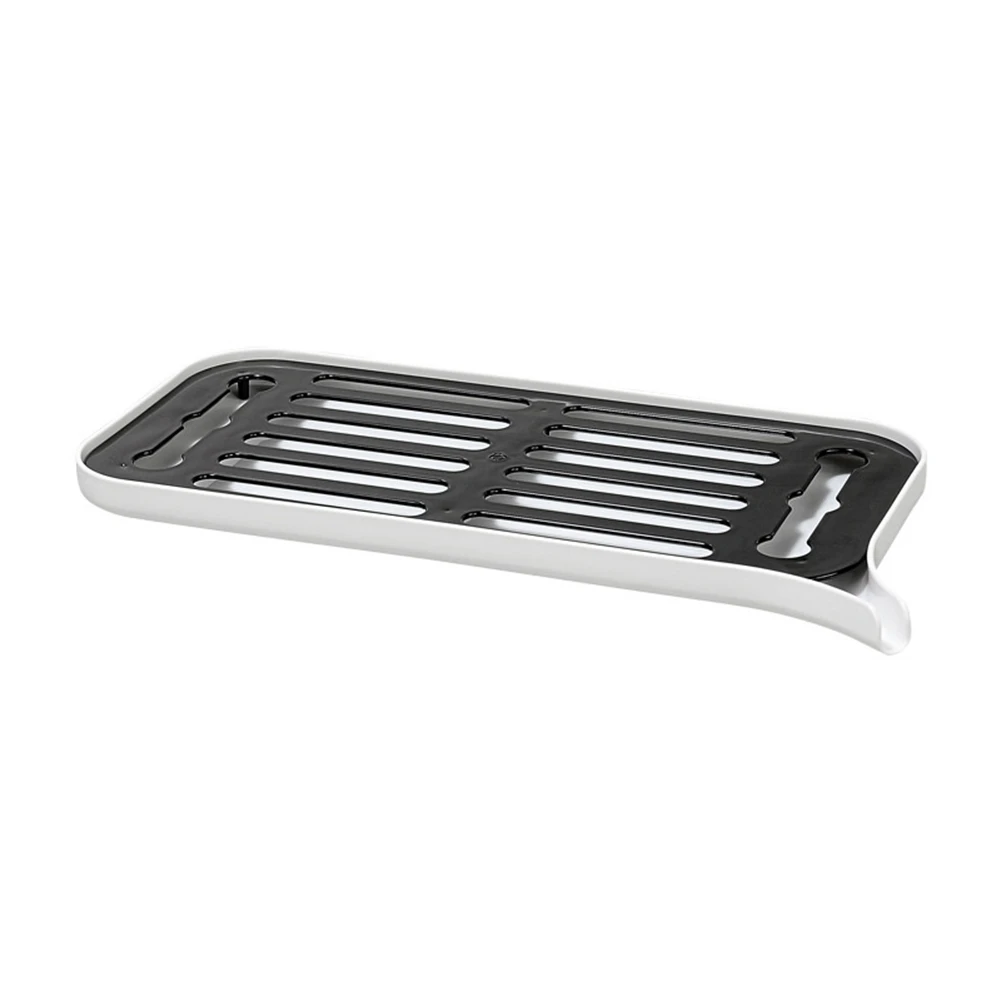 

Plastic Dish Drainer Dryer Tray Large Sink Drying Rack Worktop Drain Rack Kitchen Water Filter Tray-White HY