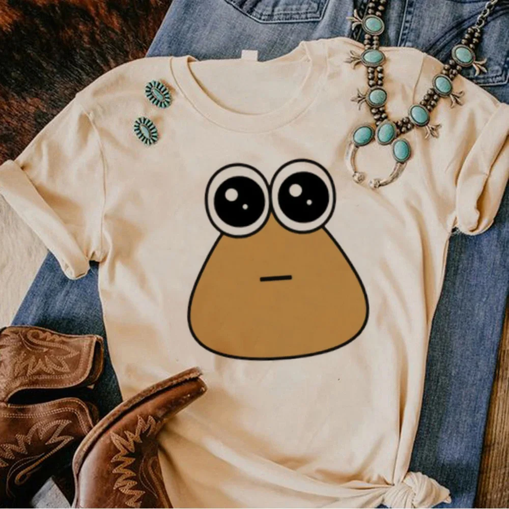 

Pou tshirt women Y2K t shirt female streetwear graphic designer clothes