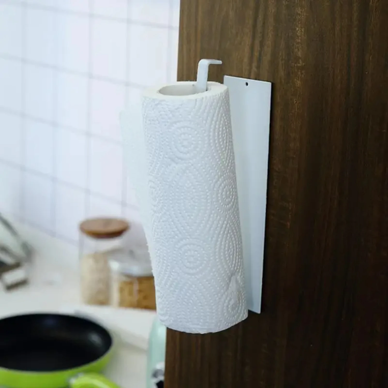 Roll Paper Holder Bathroom Toilet Towel Rack Kitchen Home Roll Holder Under Cabinet Paper Towel Rack Over Door Stainless - 2