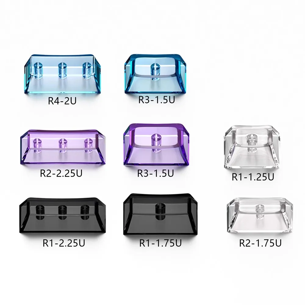 High Transparent PC Material Blank Keycaps Cherry Profile 1.5U 1.75U 2U 2.25U Key Caps 6.25U Spacebar R1 R2 R3 R4 Height Keycap