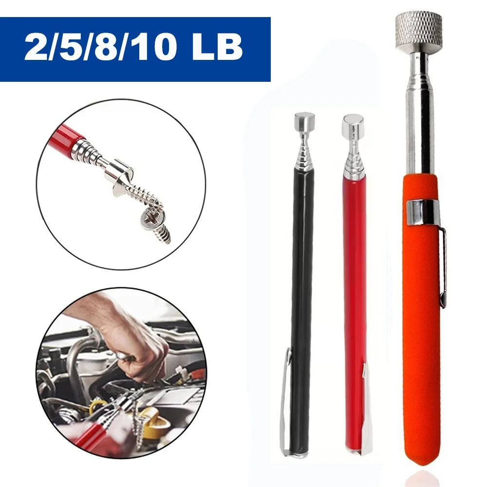 Magnetic Retractable Pickup Suction Iron Rod Portable Multifunctional Extractor Pen Clip Automotive Repair Tools