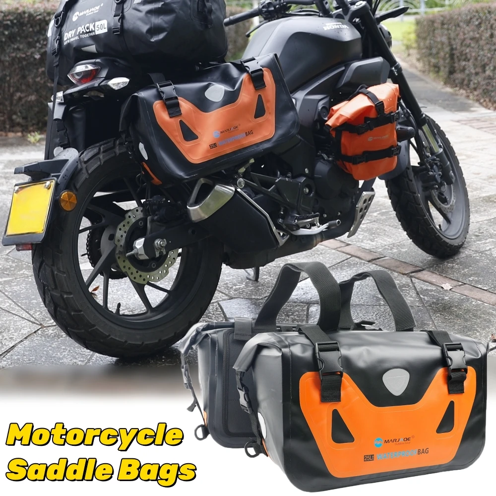 

Large Capacity Motocycle Luggage Bag Universal 25L Waterproof PVC Motorcycle Saddle Bag for Outdoor Travel Motor Cycle Side Bags