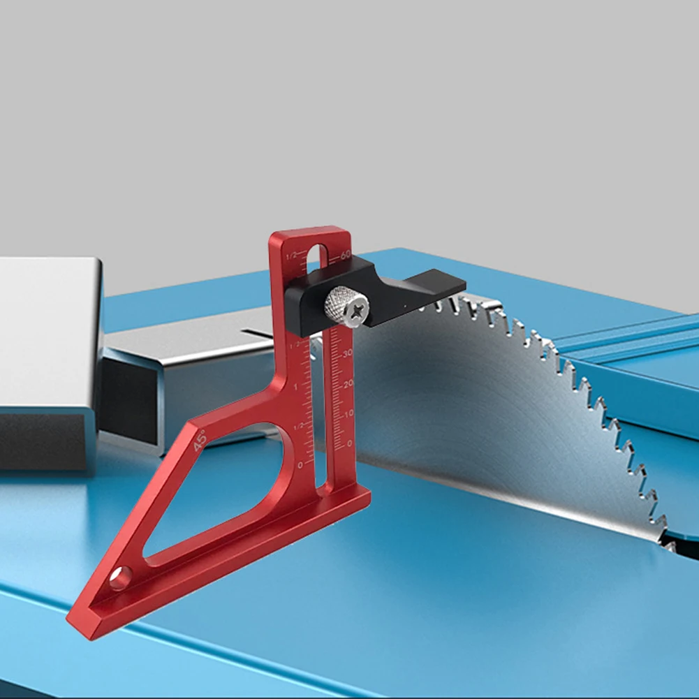 Medidor de profundidade de serra de mesa, medidor de altura de metal resistente ao desgaste com escala métrica e de polegada, medidor de configuração de carpintaria para roteador de serra de mesa