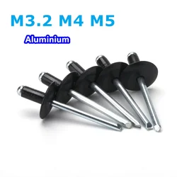 Black Blind Rivets Pop Rivets M2.3 M4 M5 Aluminum Mushroon Head Mandrel Pop Rivets for Furniture
