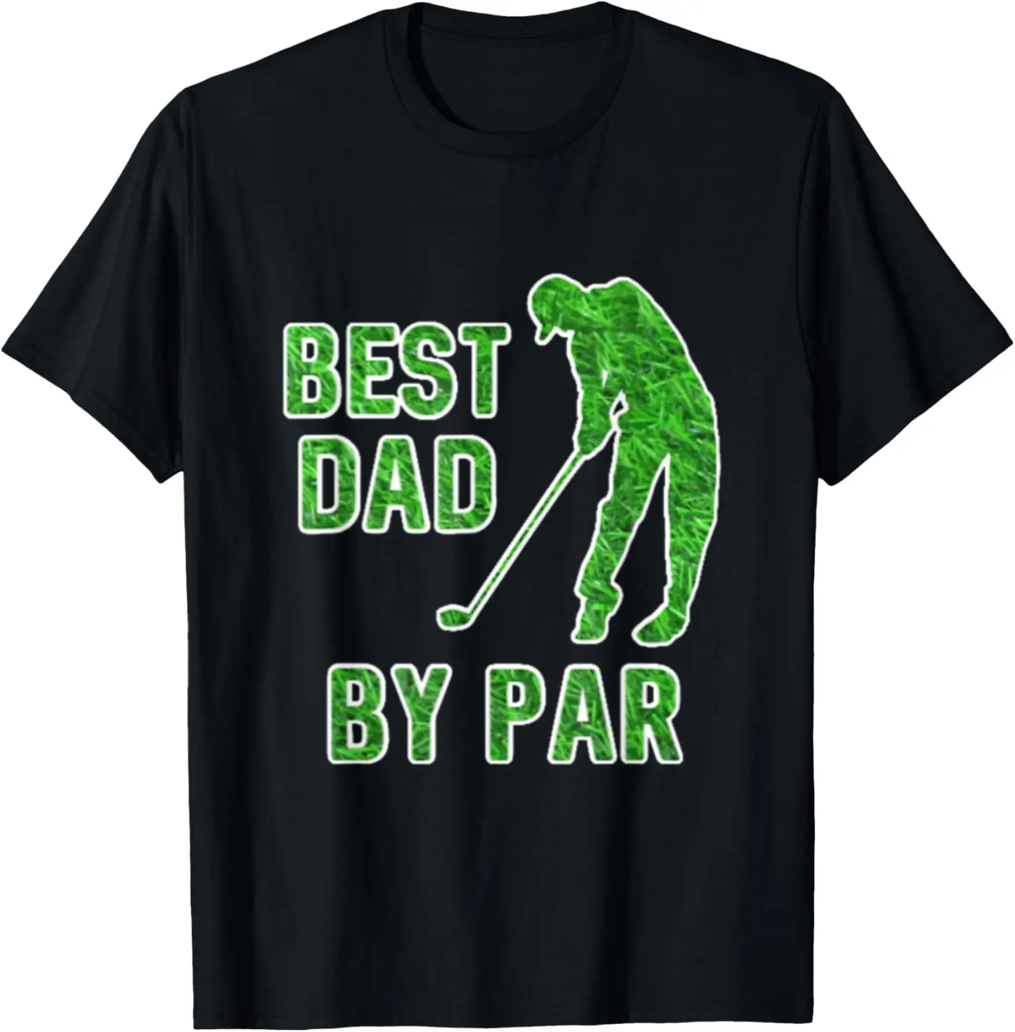 Melhor pai por par golfista presente dia dos pais camiseta com padrão de grama