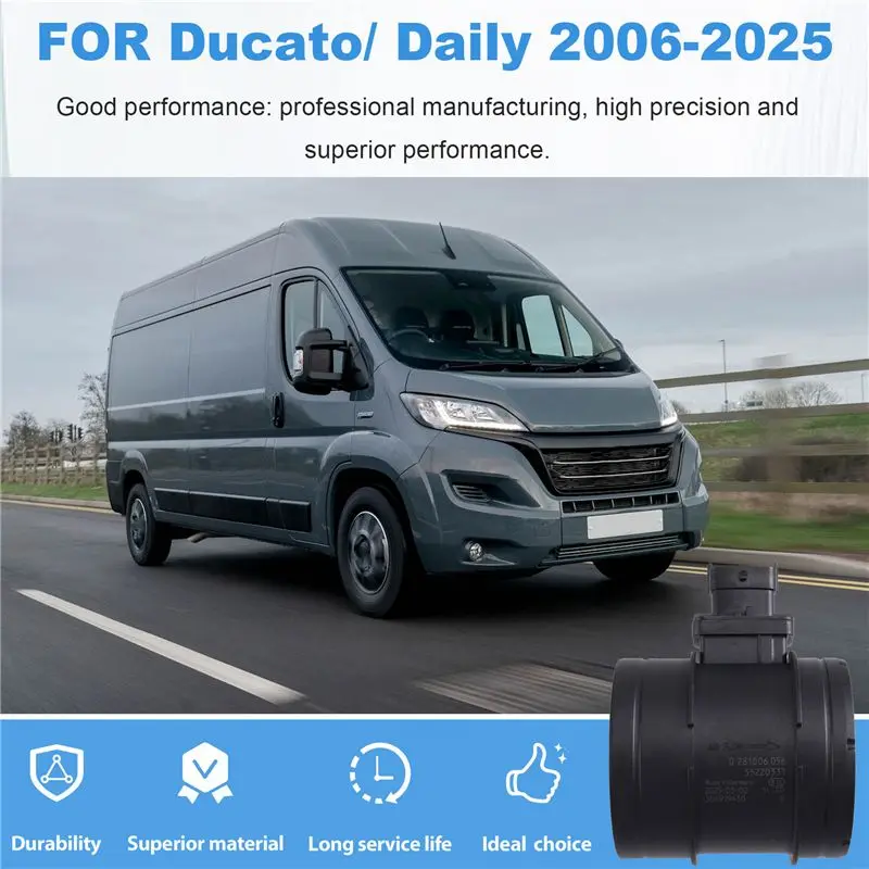 New For Fiat Ducato Iveco Daily 2006-2025 Car Mass Air Flow Sensor 0281006056 55220331