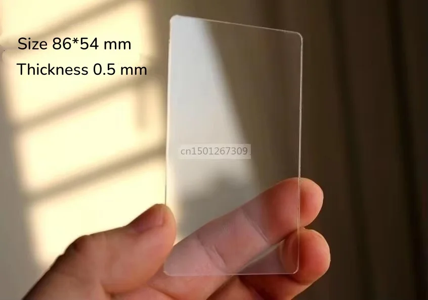 100pcs Thickness 0.5mm Clear Acetate Transparency PVC Sheet Blank Transparent Business Cards For Laser Engraving