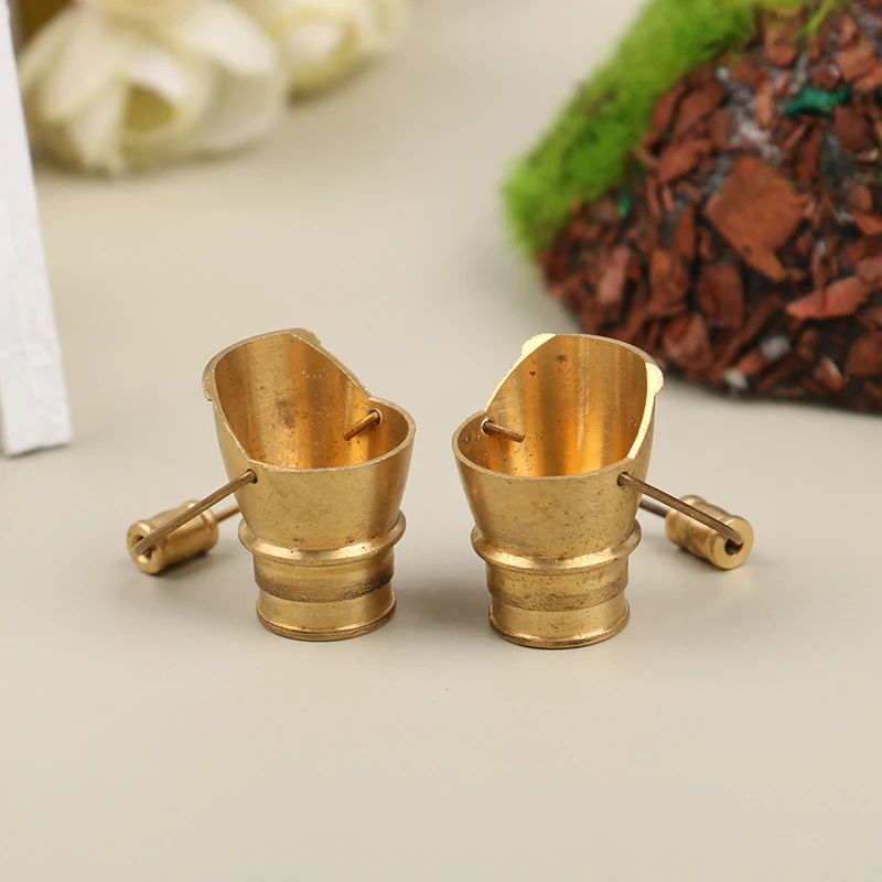 1:12 Dollhouse Miniature Simulation Brass Bucket Home Garden Water Bucket Pail Furniture Model DIY Home Decoration Accessories