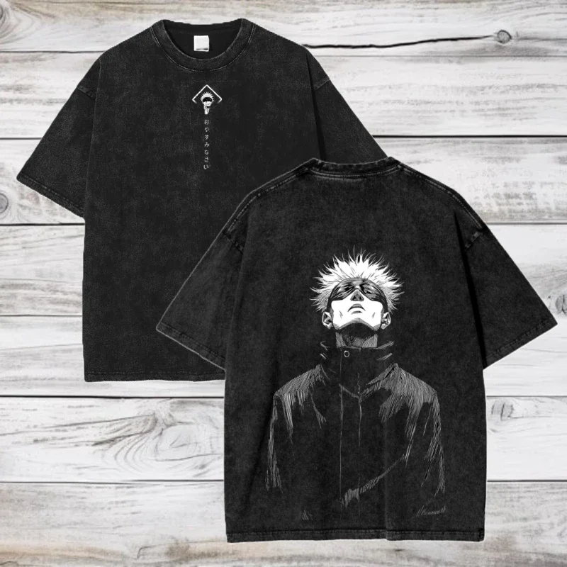 Jujutsu Kaisen Anime T-Shirt, Satoru Gojo Anime T-Shirt, waschbar, extragroß, geeignet für Outdoor-Sportarten und den täglichen Gebrauch