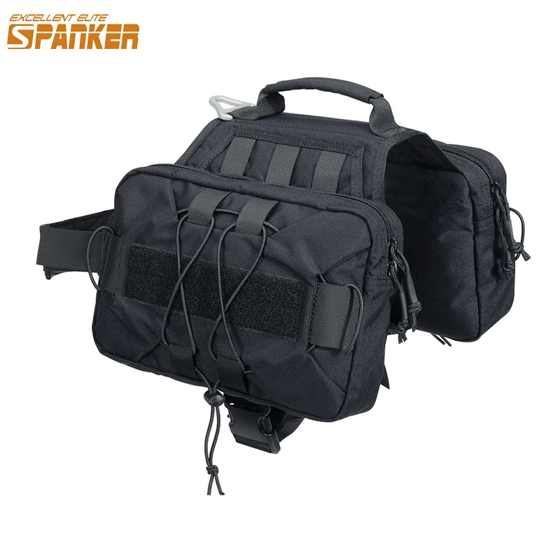 

EXCELLENT ELITE SPANKER Tactical Dog Backpack Harness with Handle Comfortable Adjustable Dog Vest 2 Capacious Side Pockets