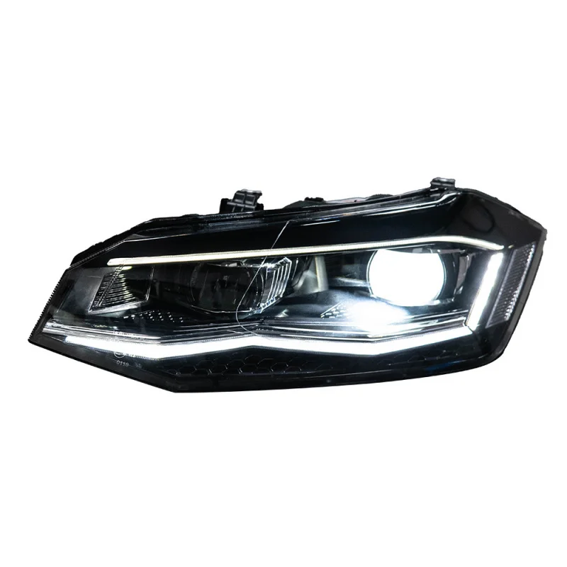 ￼ Suitable for 19-24 Volkswagen Headlight Assembly Polo Modified LED Daytime Running Light Flowing Turn Signal