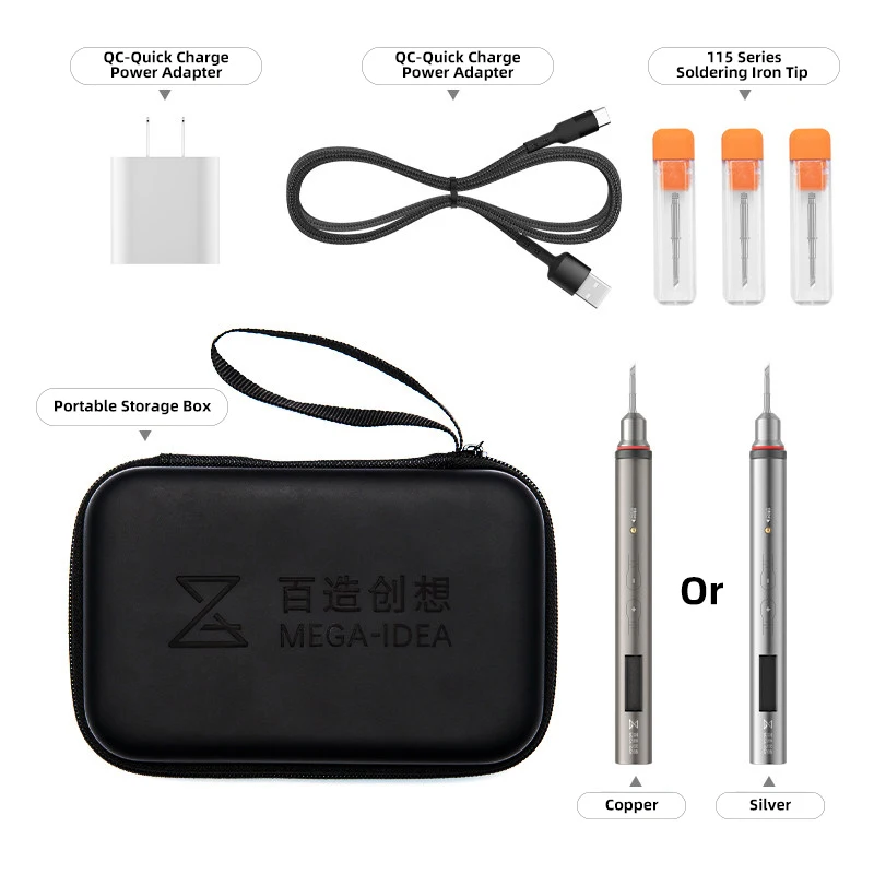 QIANLI Nano lápiz soldador Mini portátil de soldadura de hierro Universal 115 de soldadura de hierro consejos 20W de carga para herramienta de soldadura