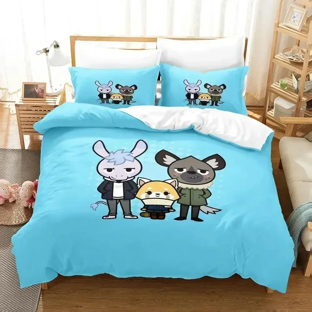 

3D Print Cartoons Aggretsuko Bedding Set Duvet Cover Sheet Printed Bed Set Pillowcase Bed Full Queen King Size Comforter Bedroom