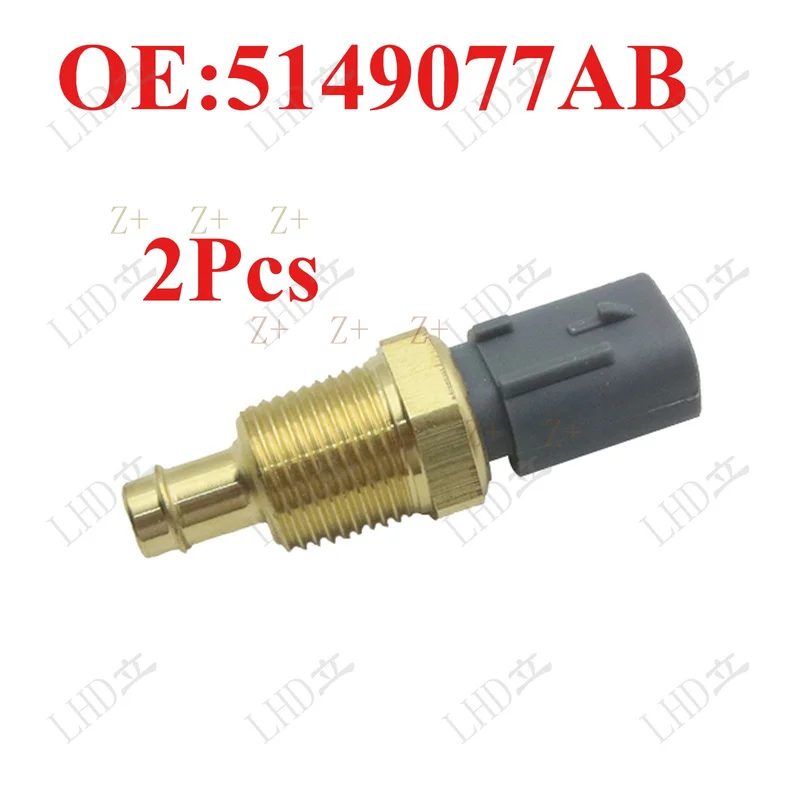 Z+  2 Pcs Coolant Temperature Sensor For Jeep 3.6 Wrangler Chrysler 2Pins.