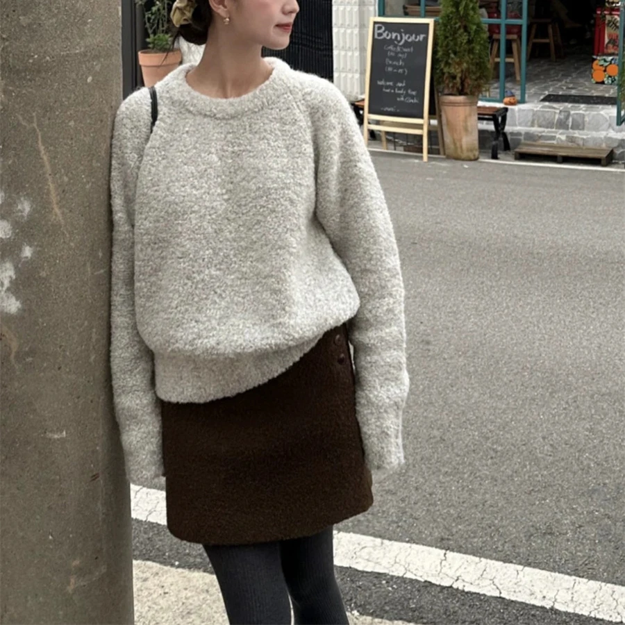 

Ele High Waist ort Skirt for Women Faionable Versatile Autumn Winter New Sle Chic Ci Commute Casual Stand Fit