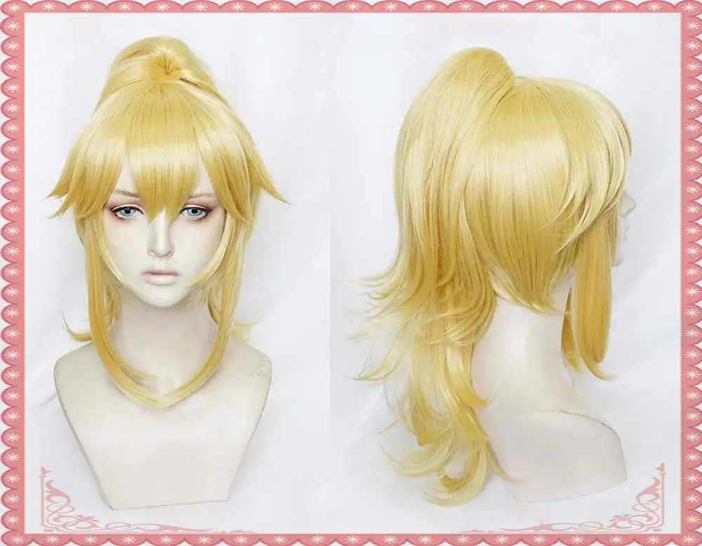 Peach Princess Bowser Peach Teresa Boos Golden Blonde Curly Anime Cosplay Wig For Women Christmas Wig