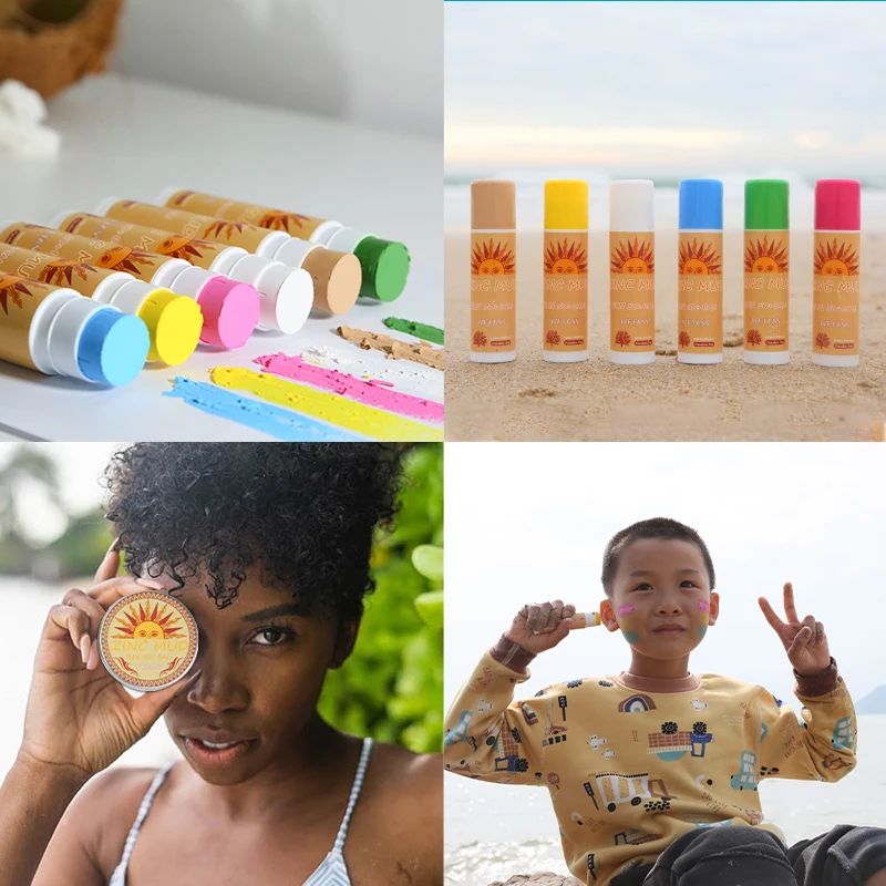 Bali Zinc Physical Color Sunscreen Mud Stick Surf Diving Water Sports Skin Protection Cream Natural Environmental Protect Spf50