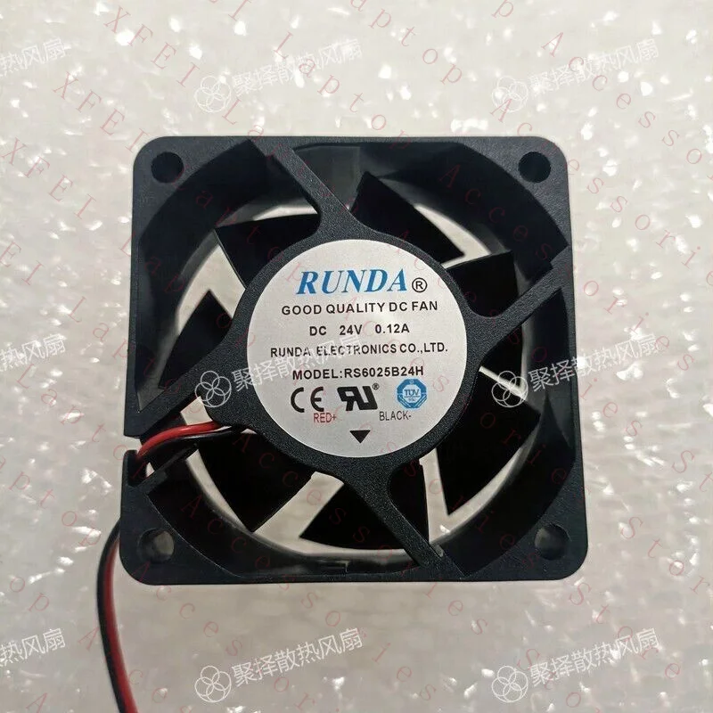 

C 1 Pc. Fan RS6025B24H DC24V 0.12A 6025 6CM 2 Wire cooling fan