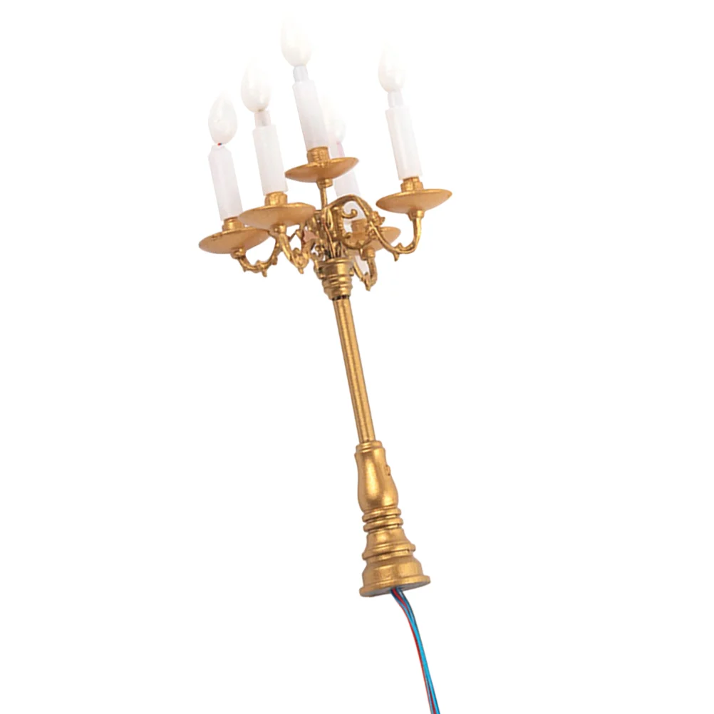 

Miniature Scene Decor Light Metal Candlestick Holder Warm White LED for Sand Table Model Craft ABS Mini Lamp Decorative
