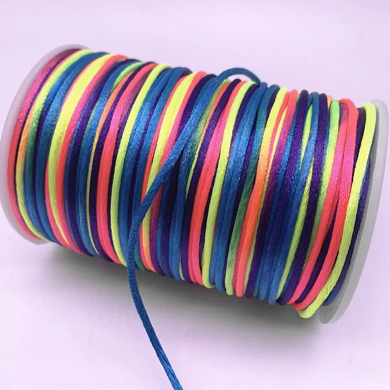 5yards 2.0mm Gradual Change Chinese Knot Silk Satin Nylon Cord DIY Handmade String