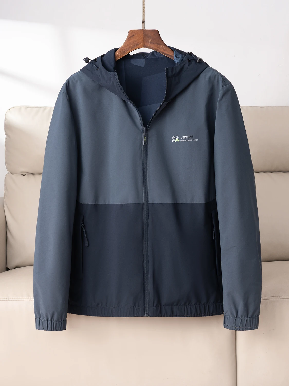 

Водонепроницаемая ветрозащитная повседневная свободная куртка для мужчин, модная, универсальная, из полиэстера, приталенного кроя, молодежная