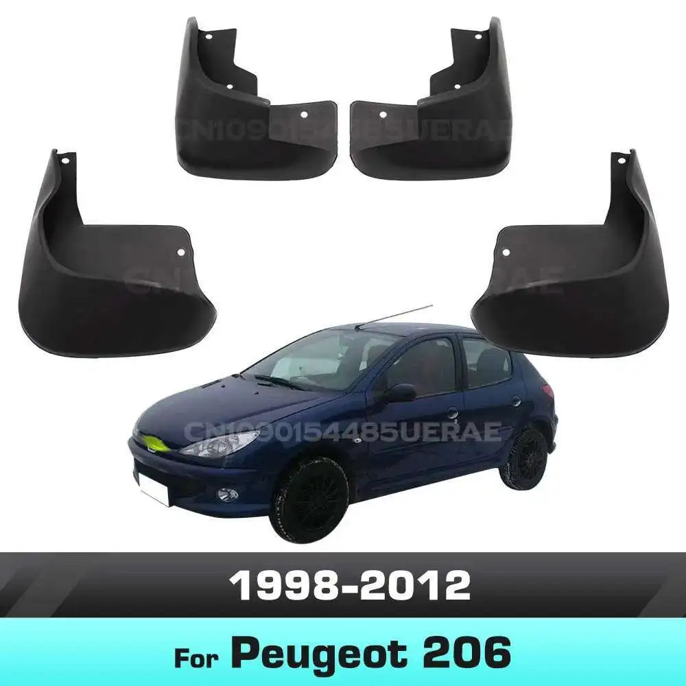 

For Peugeot 206 1998 -2007 2008 2009 2010 2011 2012 Fender Mudguard Mud Flaps Guard Splash Flap Mudguards Car Accessories