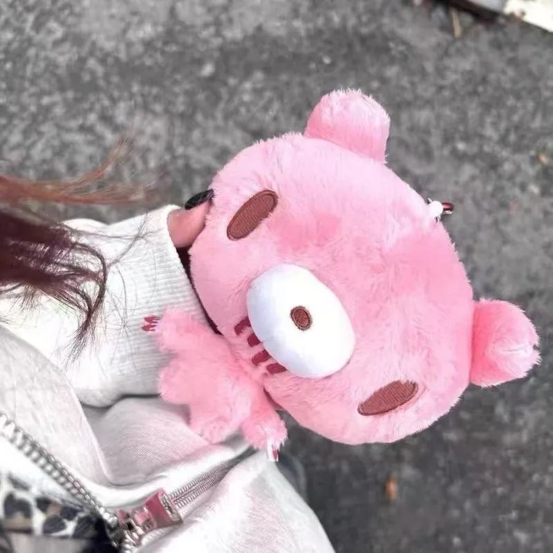 Gloomy Bear Plüsch-Münzbörse, hochwertige Cartoon-Puppe in Großkopfform, große Kapazität, tragbare, dehnbare rosa Aufbewahrungstasche, Geschenk – Detail 3