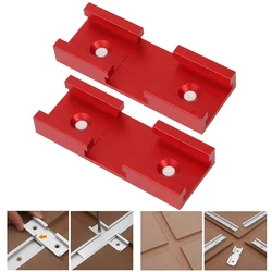 2pc/set T-Track Intersection Slot Woodworking Chute T Slot Cross Connector Track Miter Gauge Guide Rail with Mounting Holes