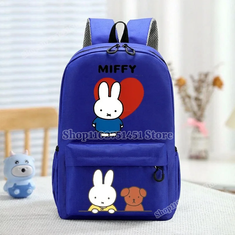 Cute Miffys Printed Backpack Cartoon Rabbit Pattern Schoolbag for Student Boys Girls Bag Stationery Back To School Outdoor Gifts