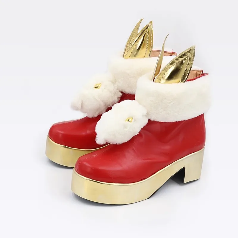 LOL wen Cosplay Shoes Game League of Legends Cos Red Boots Rabbit Halloween Party Role Play accessori per costumi per uomo donna