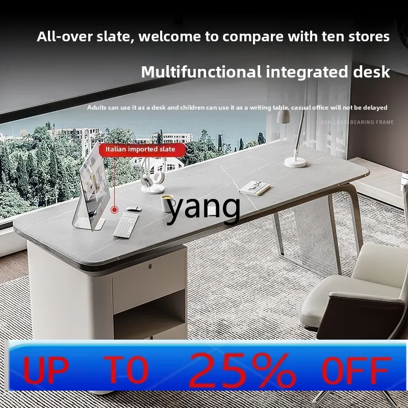 

Ltt Italian minimalist rock slab desk home high-end light luxury desk modern simplicity