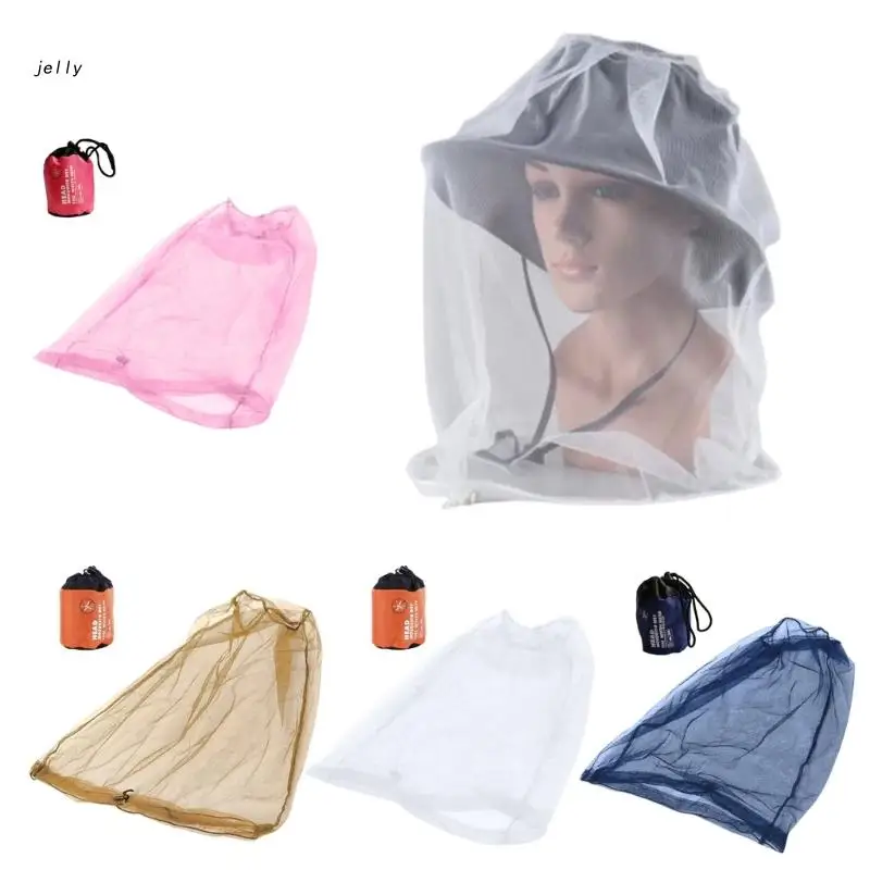 448C Face Head Net Hat Anti-Mosquitos Netting Fishing Mesh Camping Protective Covers