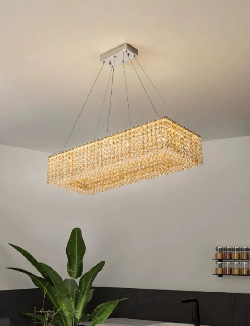 New crystal chandelier luxury Villa l decorative light designer modern simple creative island Stainless steel lighting