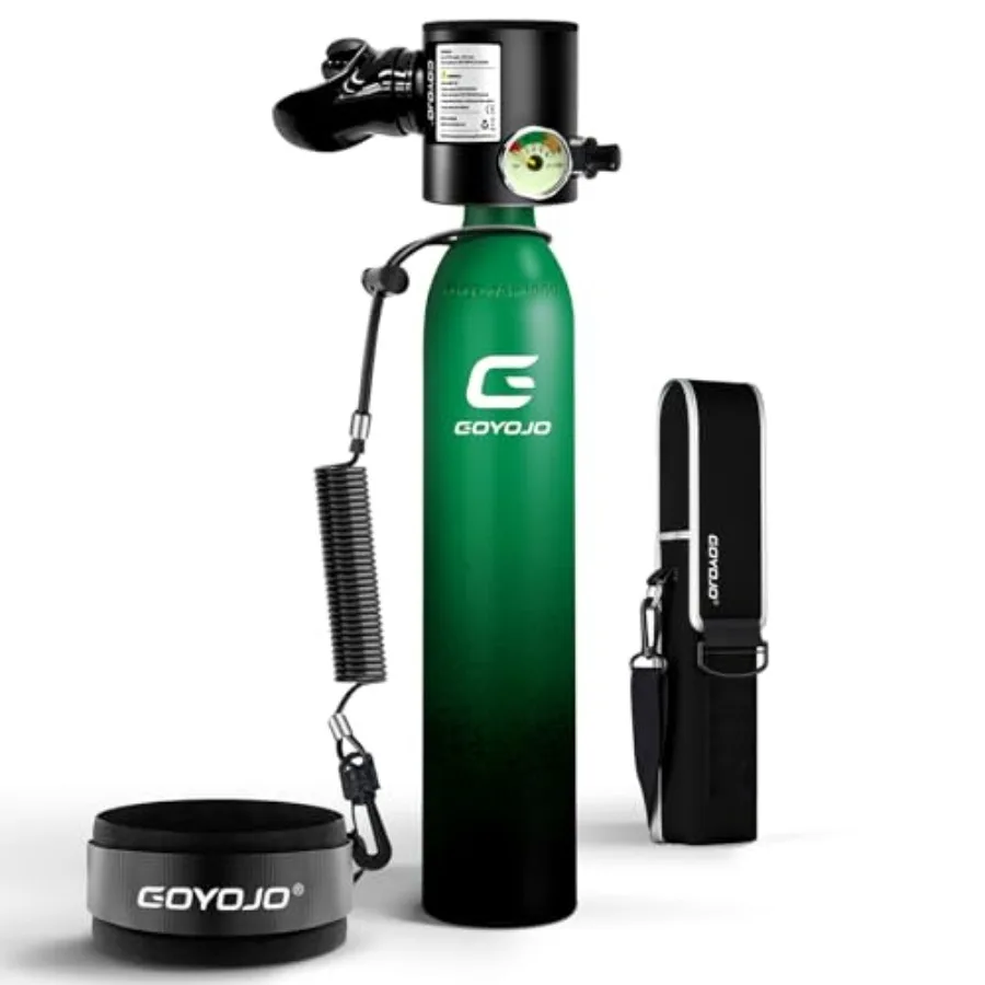Mini scuba tank for snorkeling and underwater breathing: DOT-certified portable diving kit refillable emergency pony bottle opt