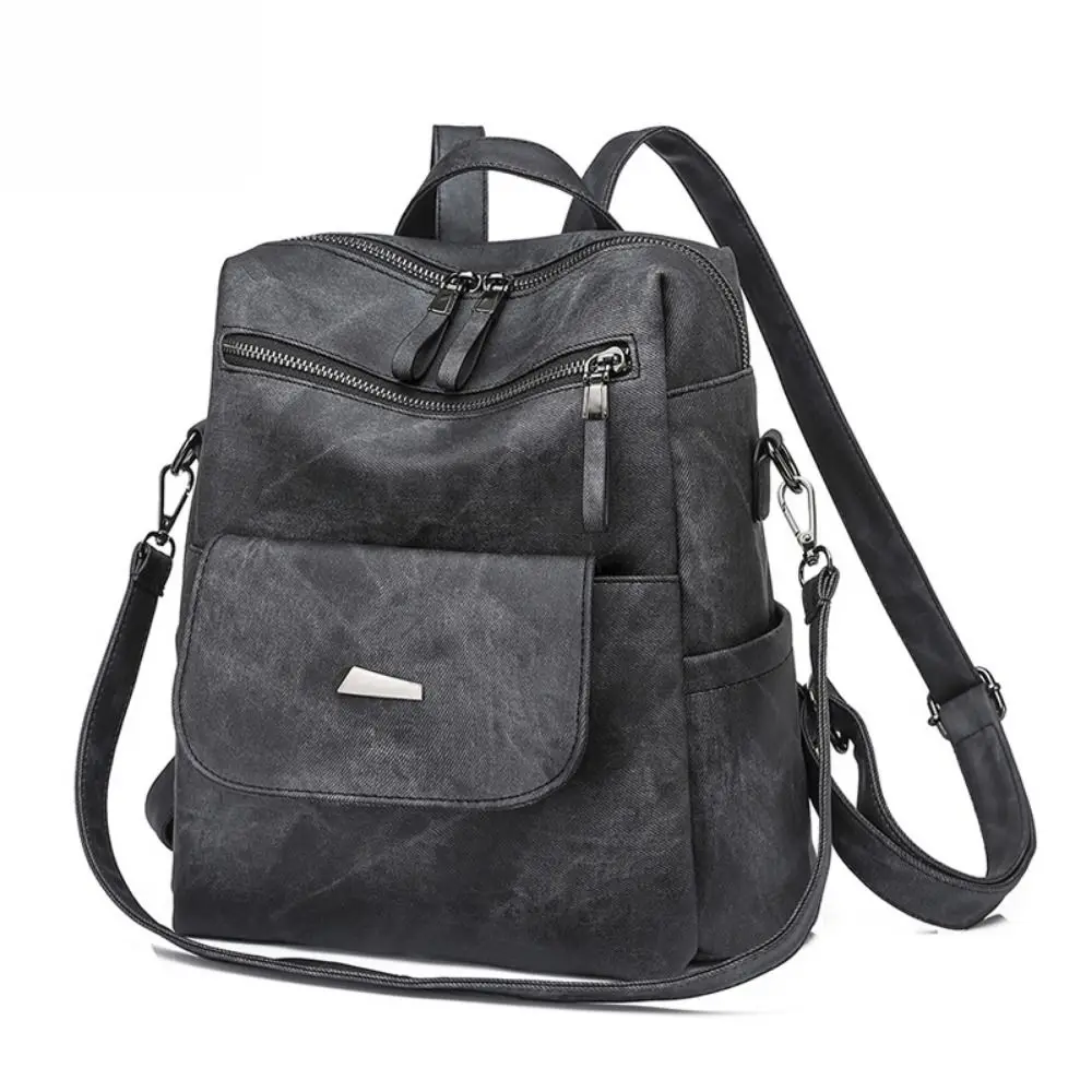 Lichtgewicht PU lederen laptoprugzak Multifunctionele kleurrijke crossbody schoudertas Waterdichte vintage computertas voor dames