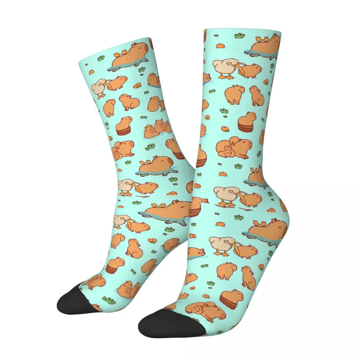 Fashion Male Men Socks Casual Cute Capybara Art Illustration Sock Graphic Women Socks Spring Summer Autumn Winter